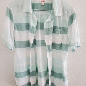 Cat & Jack Men's Mint and White Striped Shirt